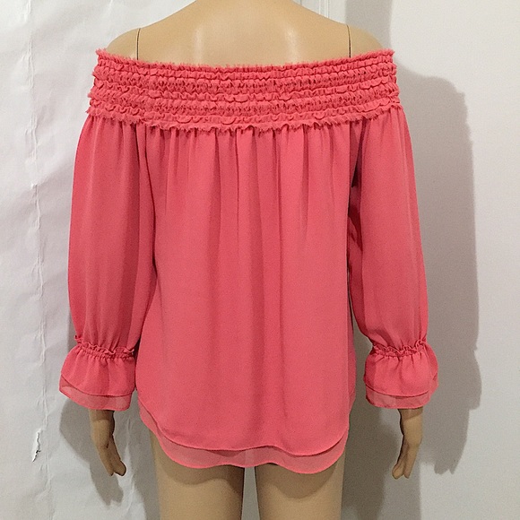White House Black Market Smocked Ruffle Top - Picture 8 of 16
